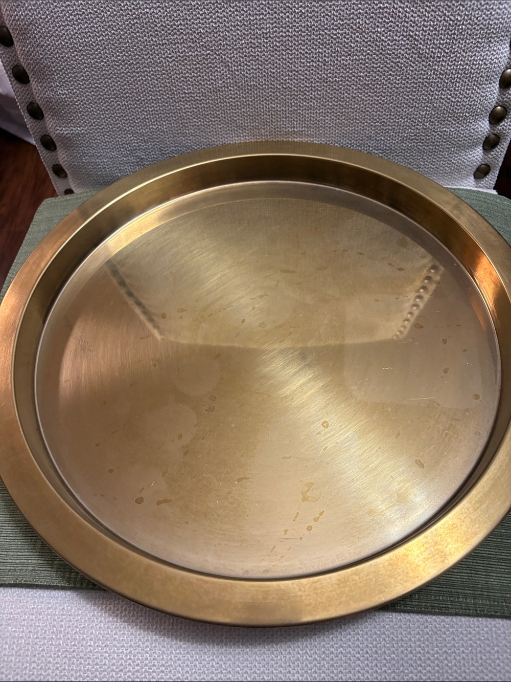 IKEA Round Metal Serving Tray - Gold Finish